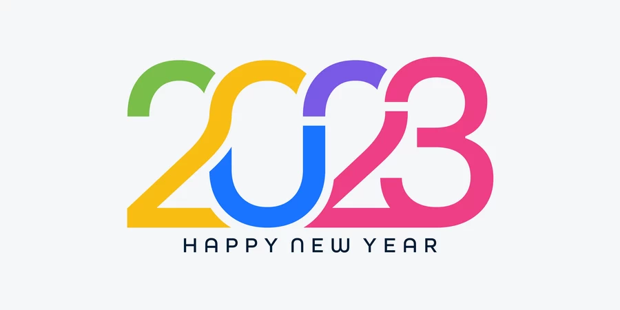 2023新年春节兔年数字字体特效插画背景海报AI矢量设计素材模板【073】